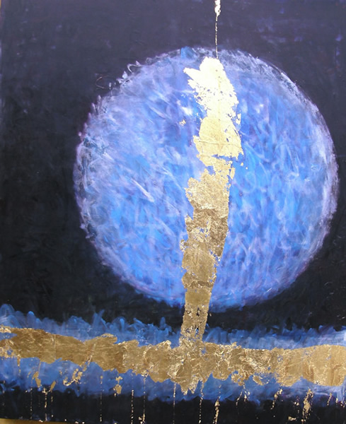 Moonraker - Oil and gold leaf on canvas