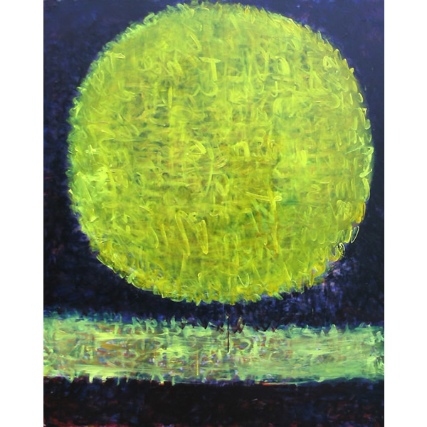 Yellow Moon To Eat Oranges Under - Oil on canvas