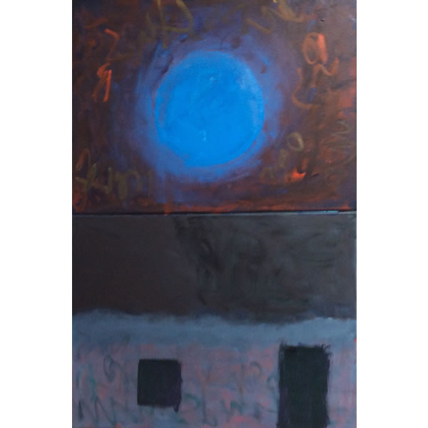 Blue moon over Georgia's - Oil on canvas diptych