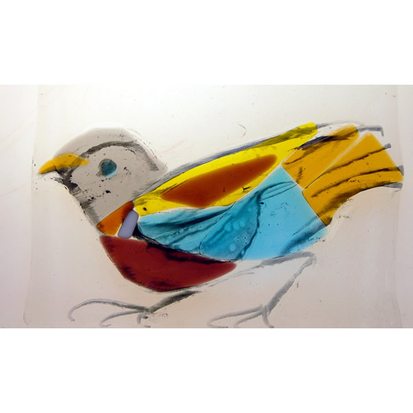 Chinese Pigeon - Fused glass tile
